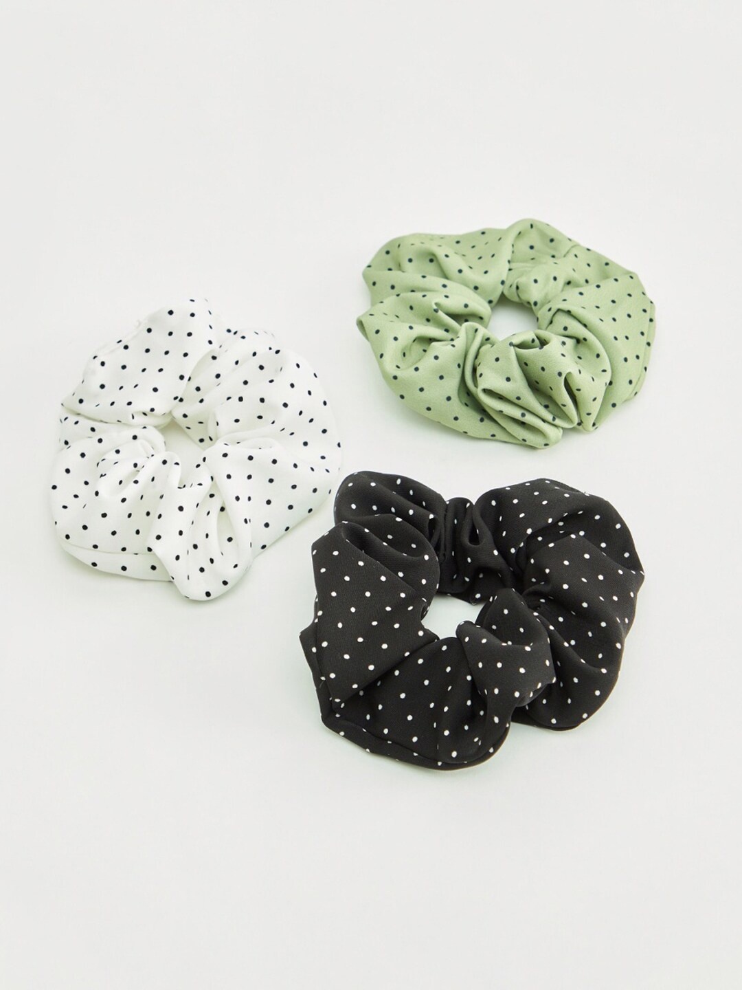 

FIMBUL Set of 3 Printed Ponytail Holders, Green