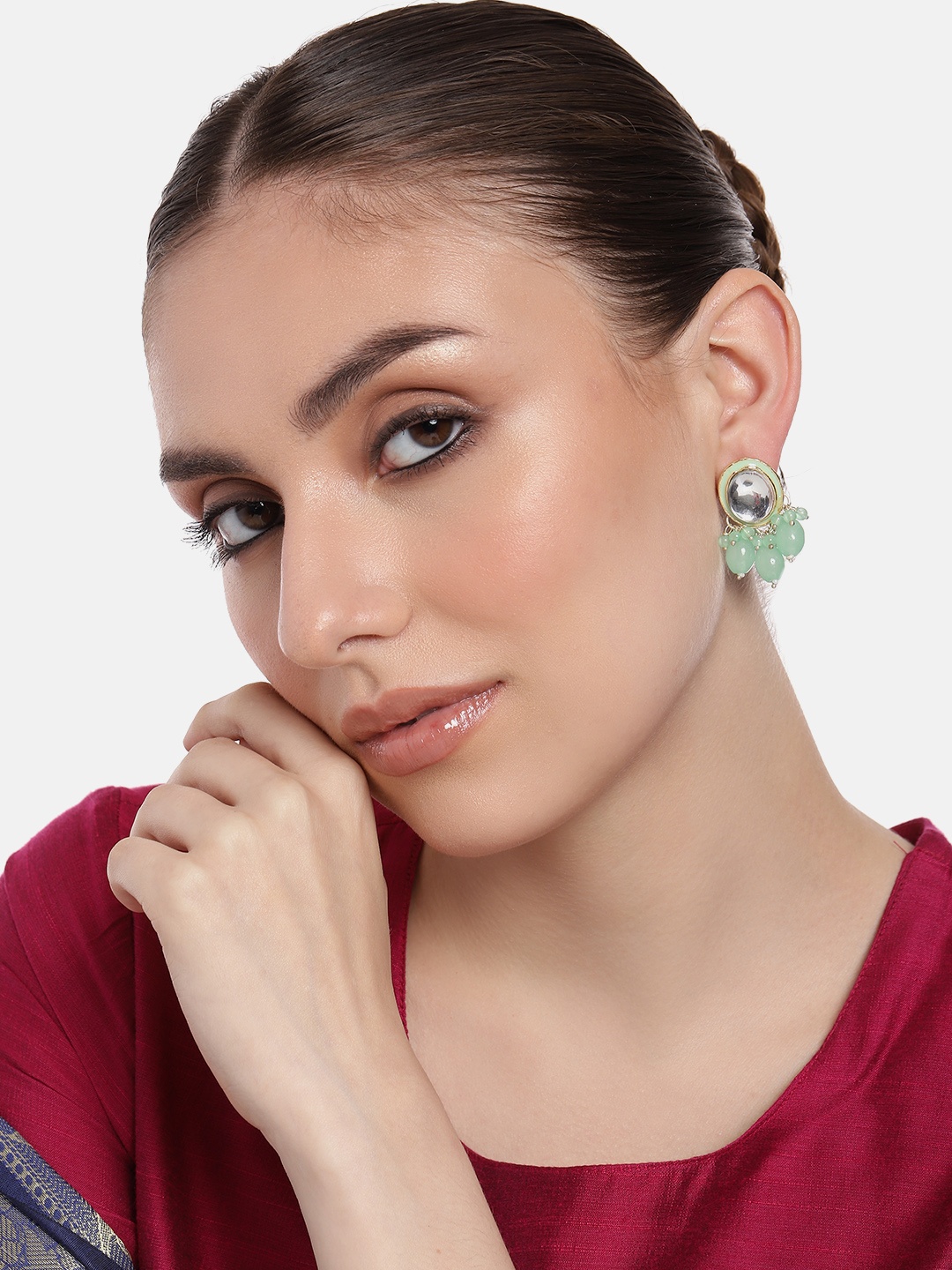

Estele Gold-Plated Oval Shaped Drop Earrings