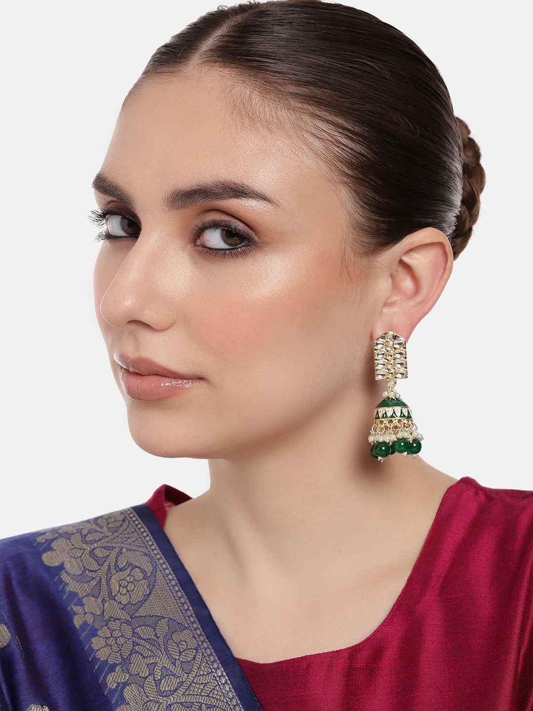 

Estele Gold-Plated Dome Shaped Jhumkas Earrings