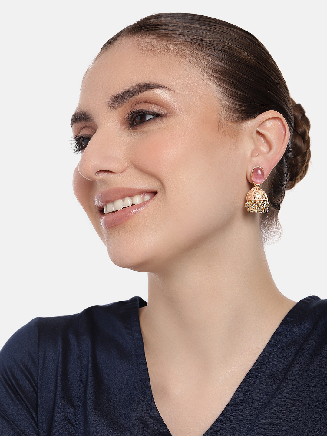 

Estele Gold-Plated Teardrop Shaped Jhumkas