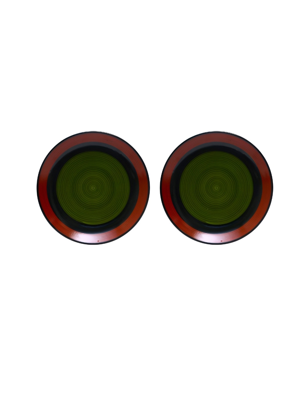 

caffeine Green 2 Pieces Stonewarec Solid Dinner Plates