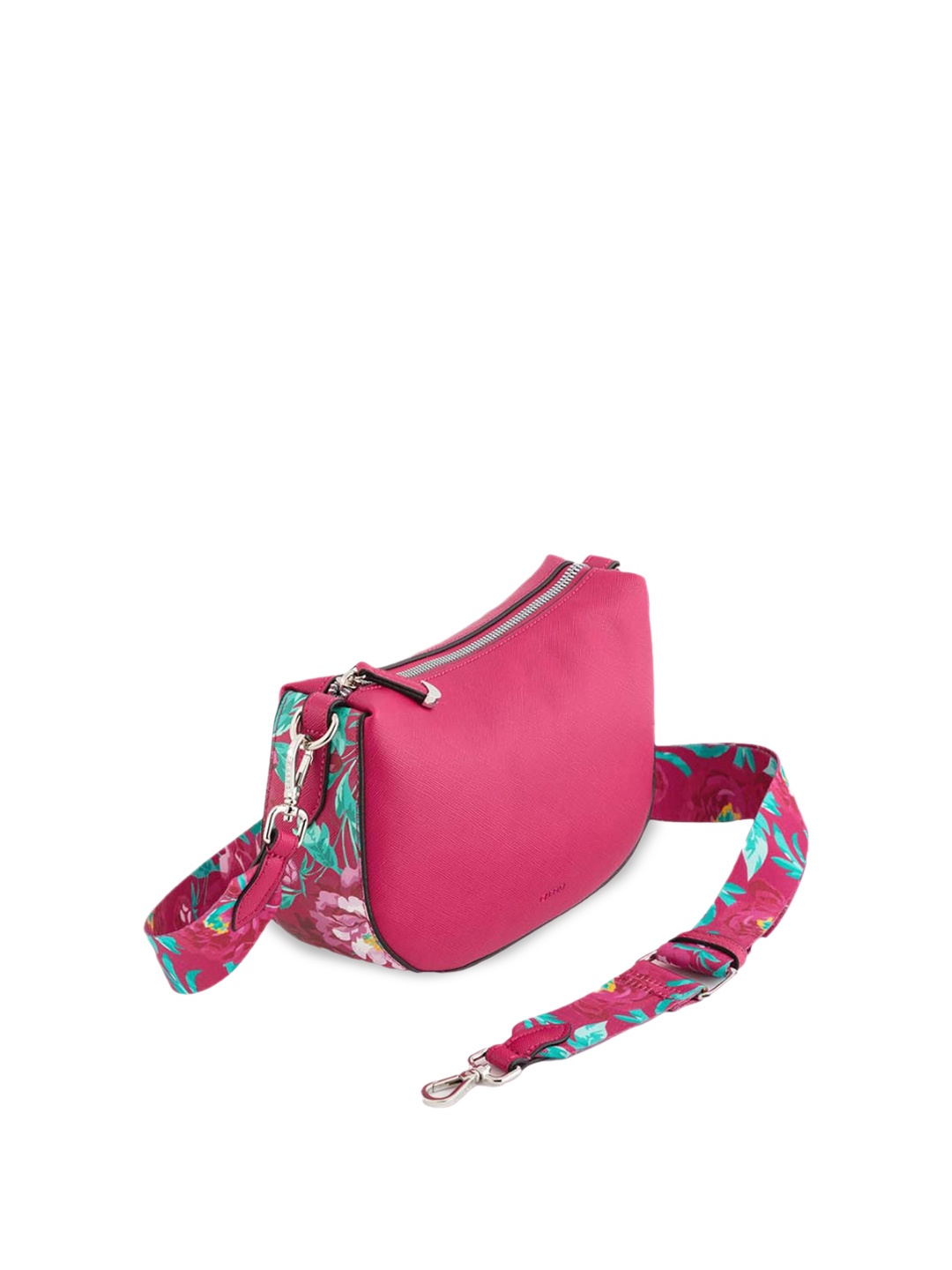 

CARPISA Floral Printed Leather Miniature Sling Bag, Pink