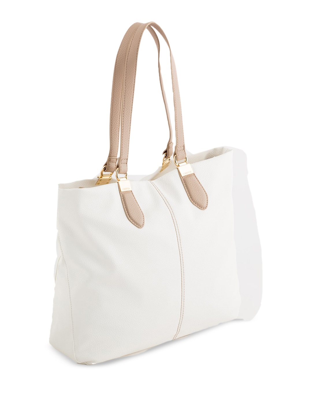 

CARPISA Leather Structured Shoulder Bag, White