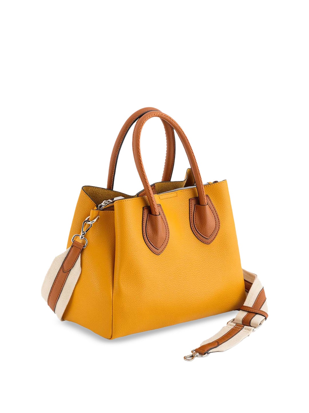 

CARPISA Colourblocked Structured Leather Shoulder Bag, Brown