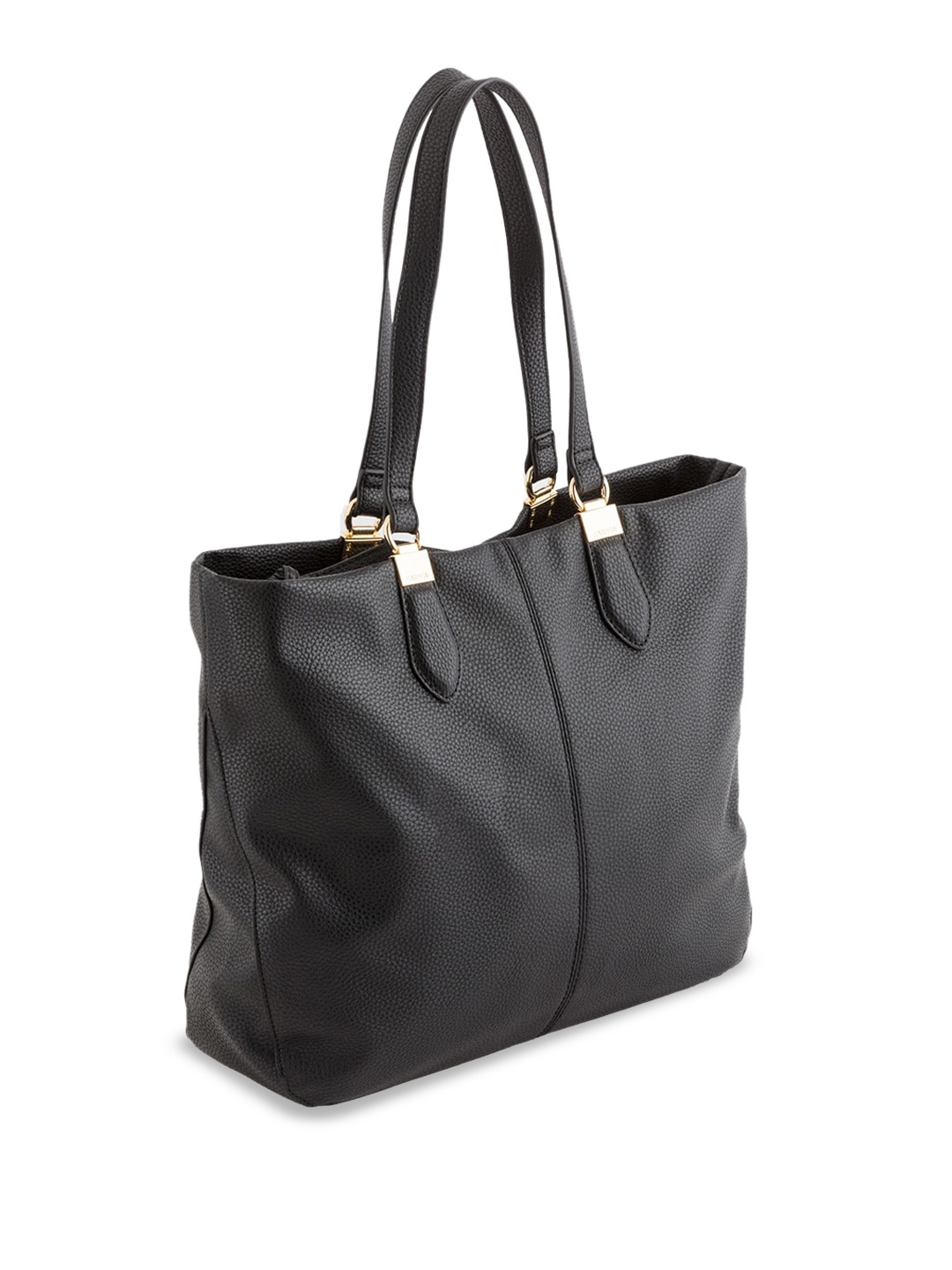 

CARPISA Leather Structured Shoulder Bag, Black