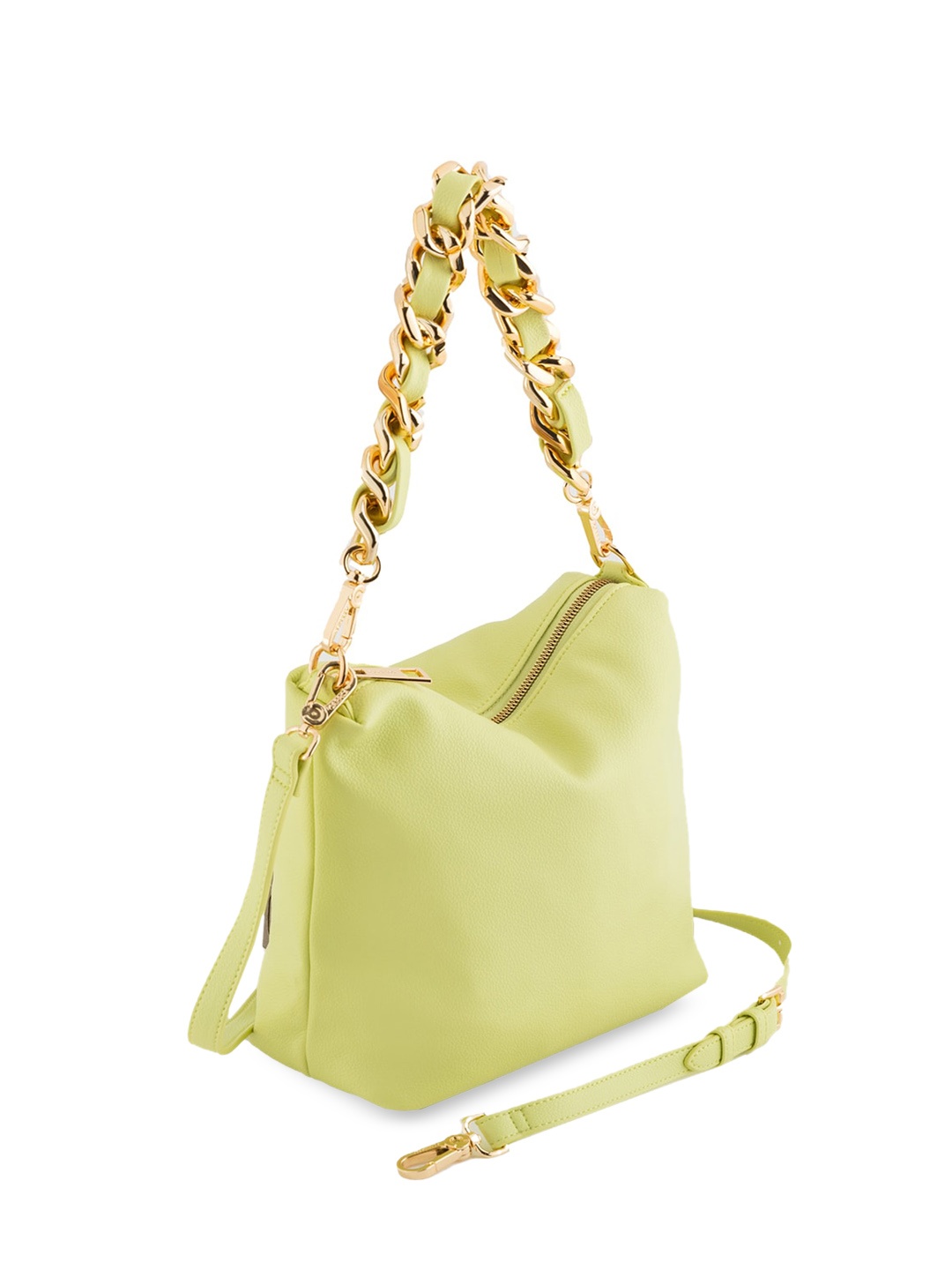 

CARPISA Leather Structured Sling Bag, Green