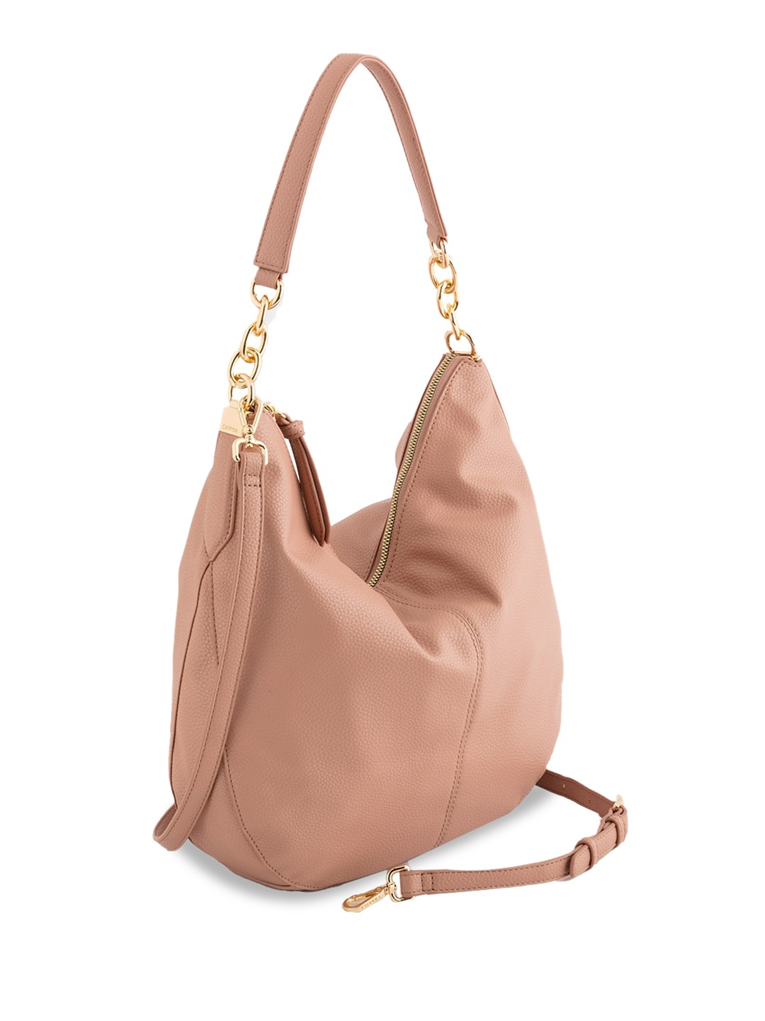 

CARPISA Textured Leather Hobo Bag, Peach