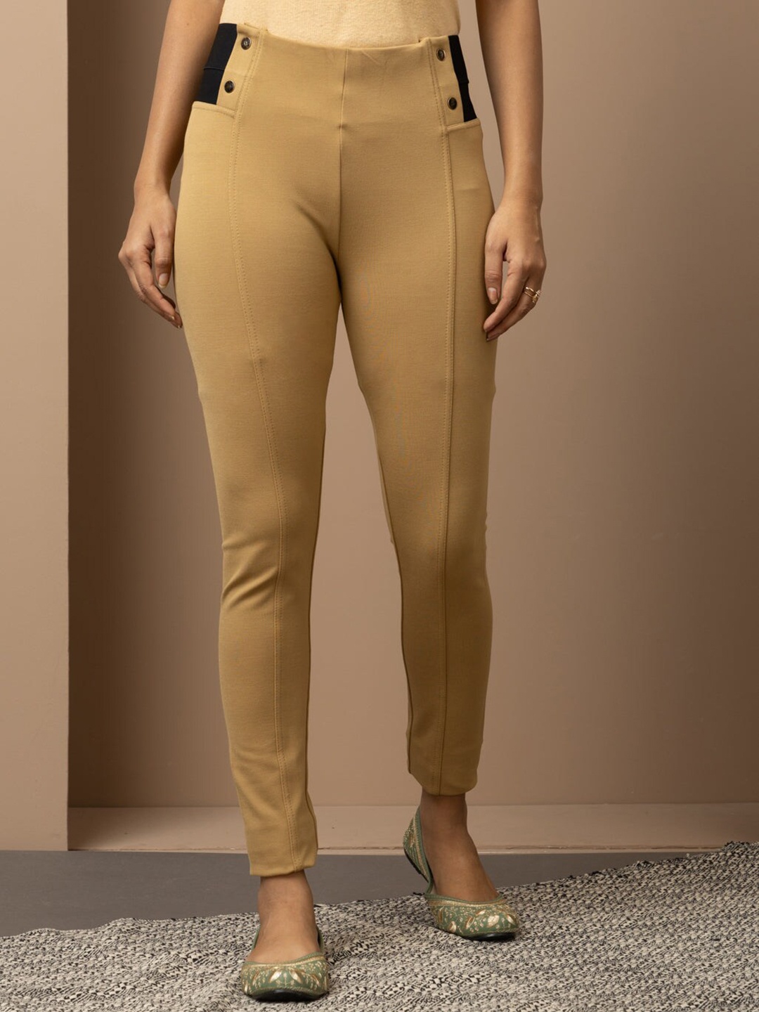 

Lakshita Women Skinny Fit Jeggings, Beige