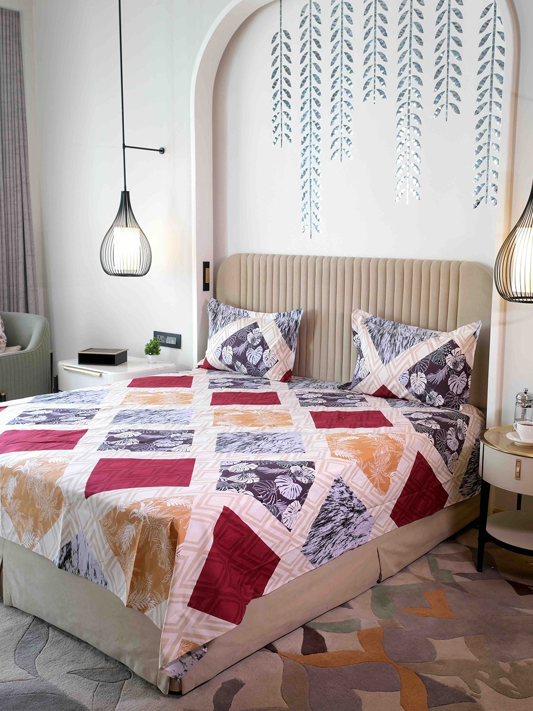 

Pure Decor Queen Size Double Bed Bedsheet With 2 Pillow Covers 90in X 100in,228cm X 254cms, Off white