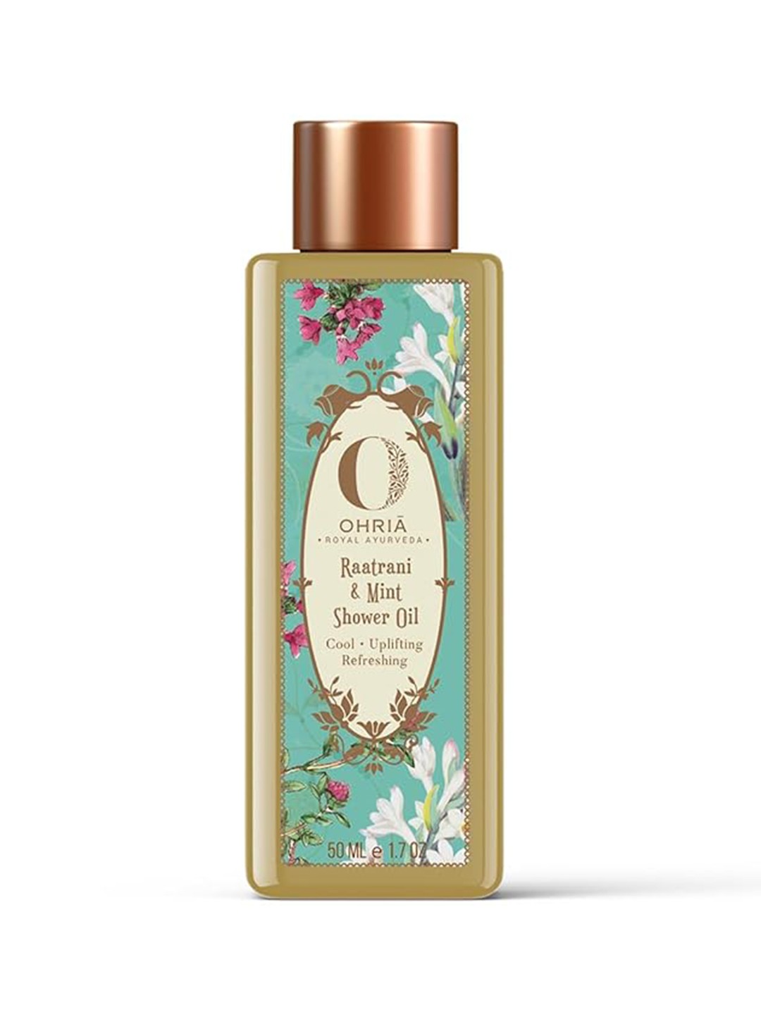 

OHRIA AYURVEDA Raatrani & Mint Shower Oil For Body Cooling & Refeshing - 50ml, Green