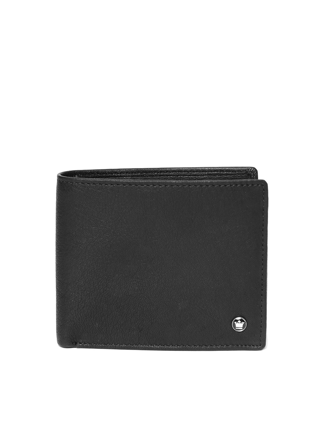 

Louis Philippe Men Black Solid Genuine Leather Two Fold Wallet
