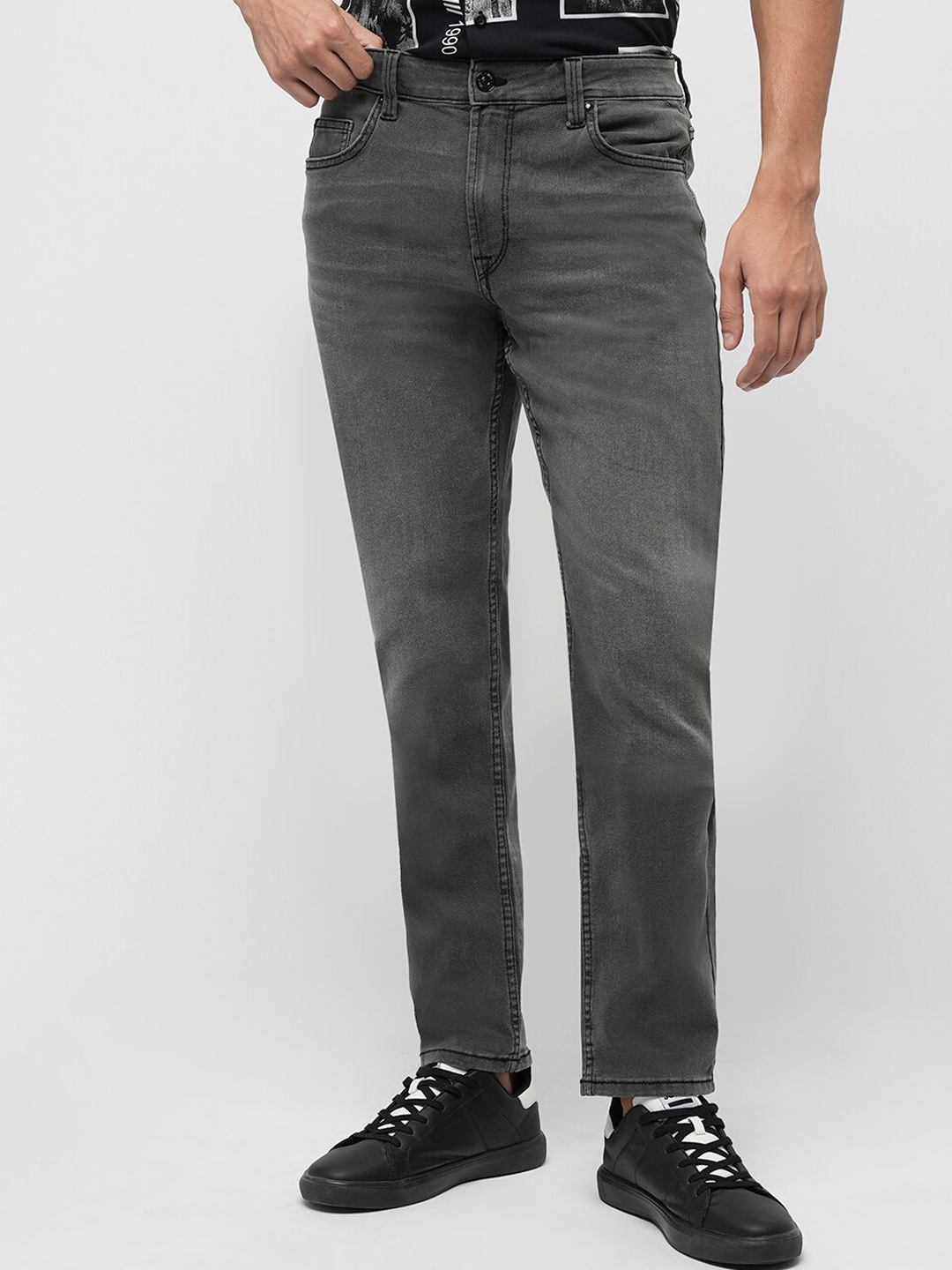 

Jack & Jones Men Slim Fit Light Fade Clean Look Stretchable Jeans, Grey