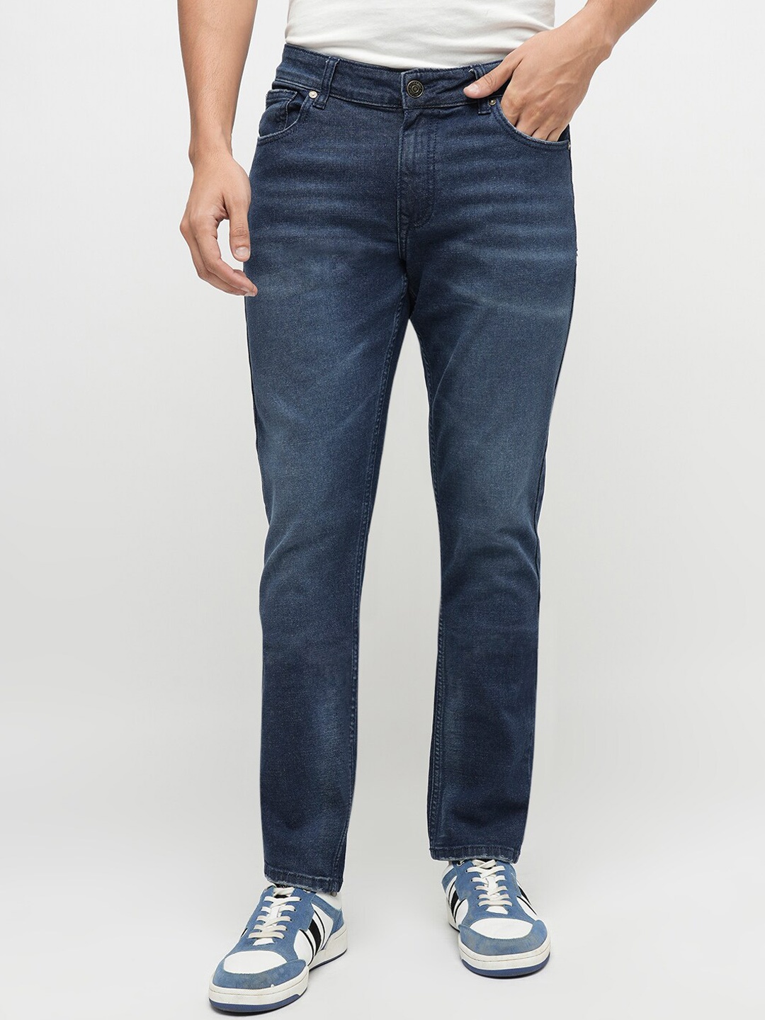 

Jack & Jones Men Slim Fit Light Fade Clean Look Stretchable Jeans, Blue