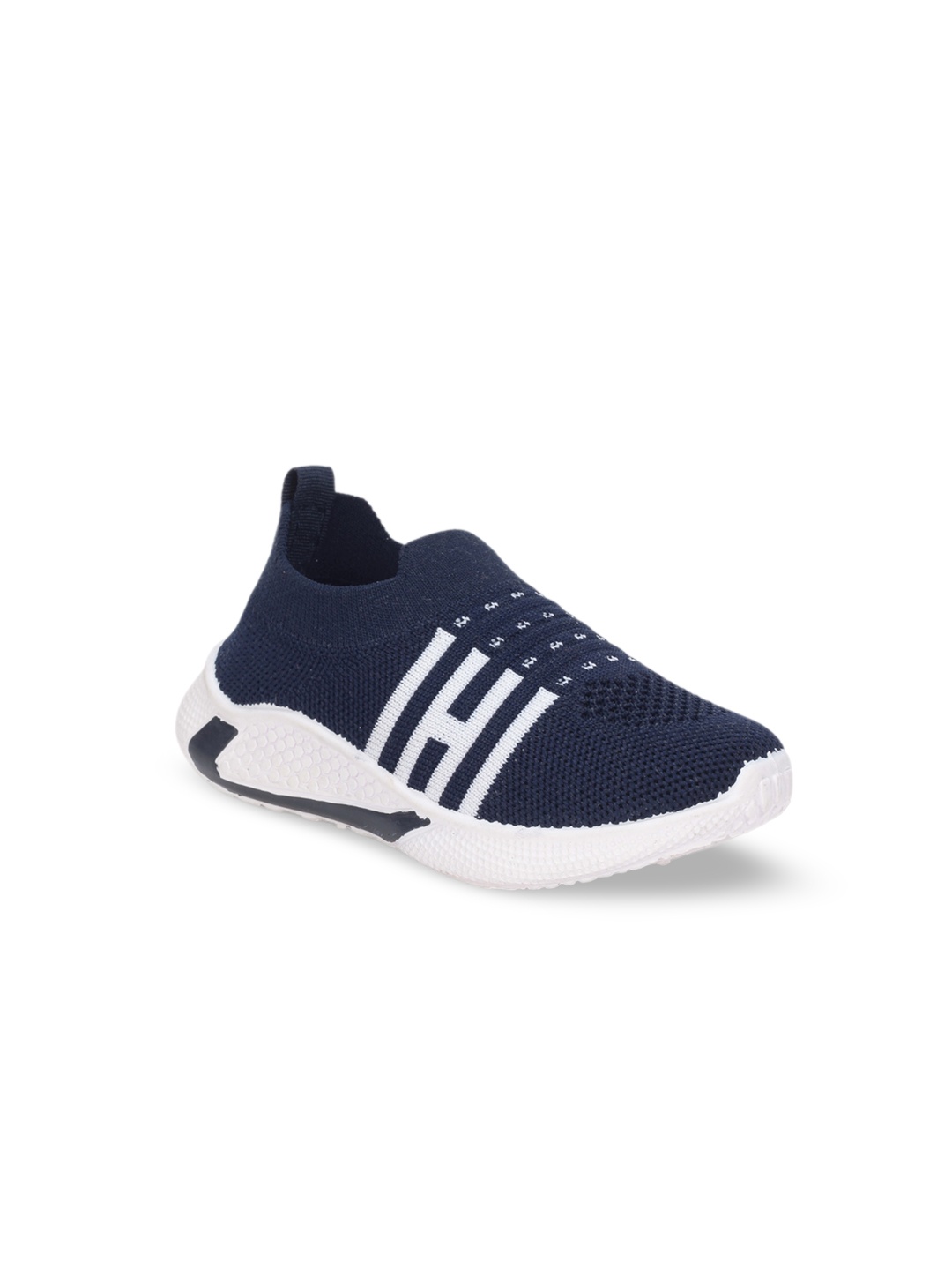 

Lil Lollipop Kids Textured Lightweight Slip-On Sneakers, Navy blue