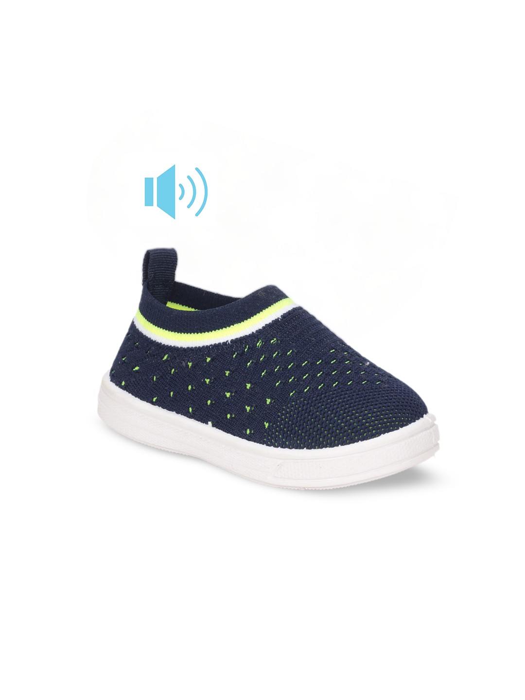 

Lil Lollipop Kids Textured Slip-On Sneakers With Musical Chu Chu, Navy blue