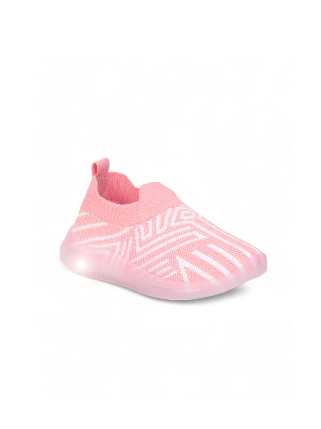 

Lil Lollipop Girls Printed Comfort Insole Slip-On Sneakers With LED Light, Pink