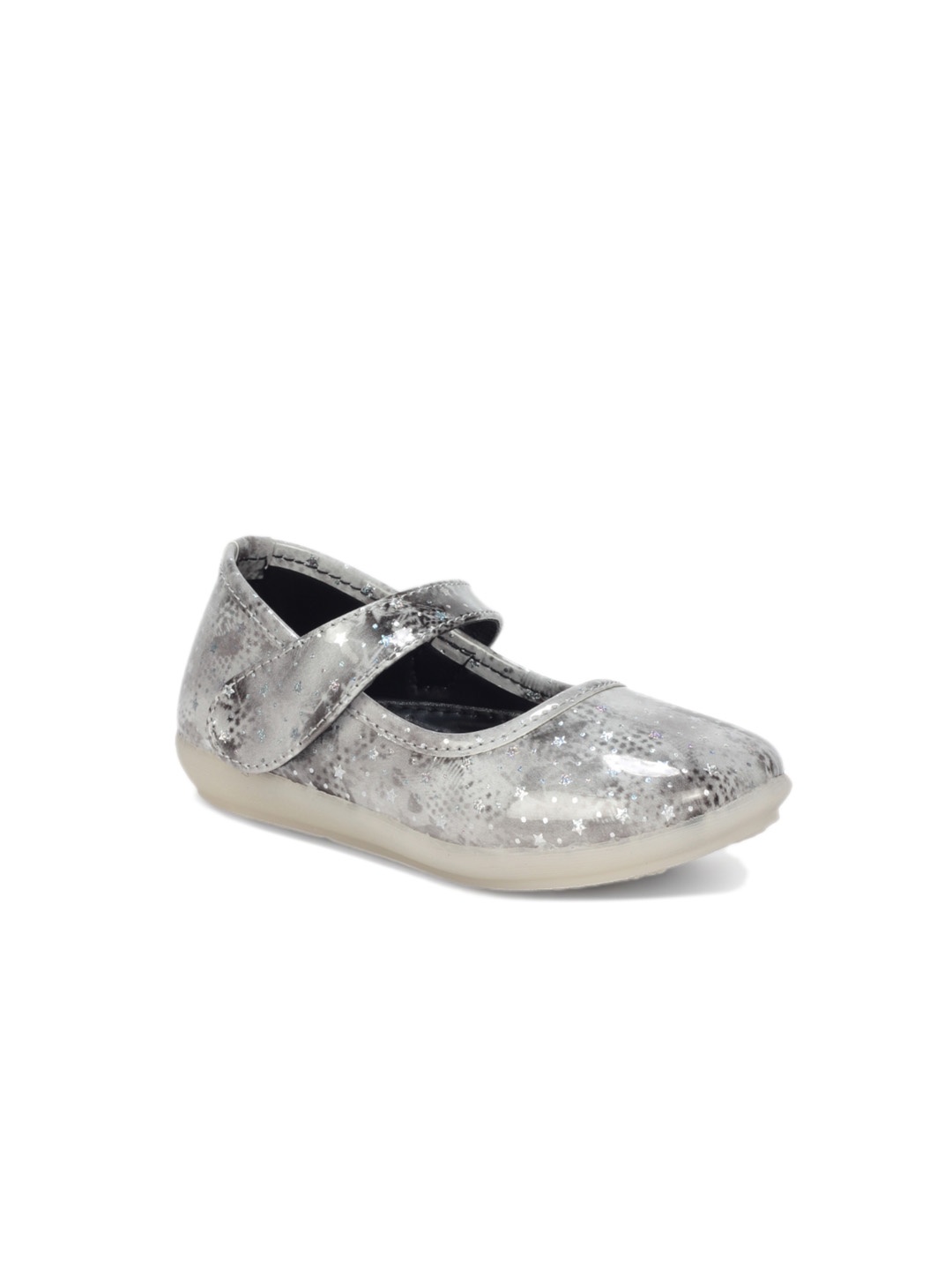 

Lil Lollipop Girls Printed Velcro Ballerinas, Grey