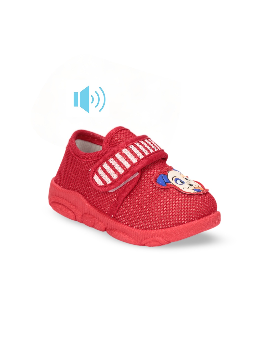 

Lil Lollipop Infants Textured Applique Detail Musical Velcro Sneakers, Red