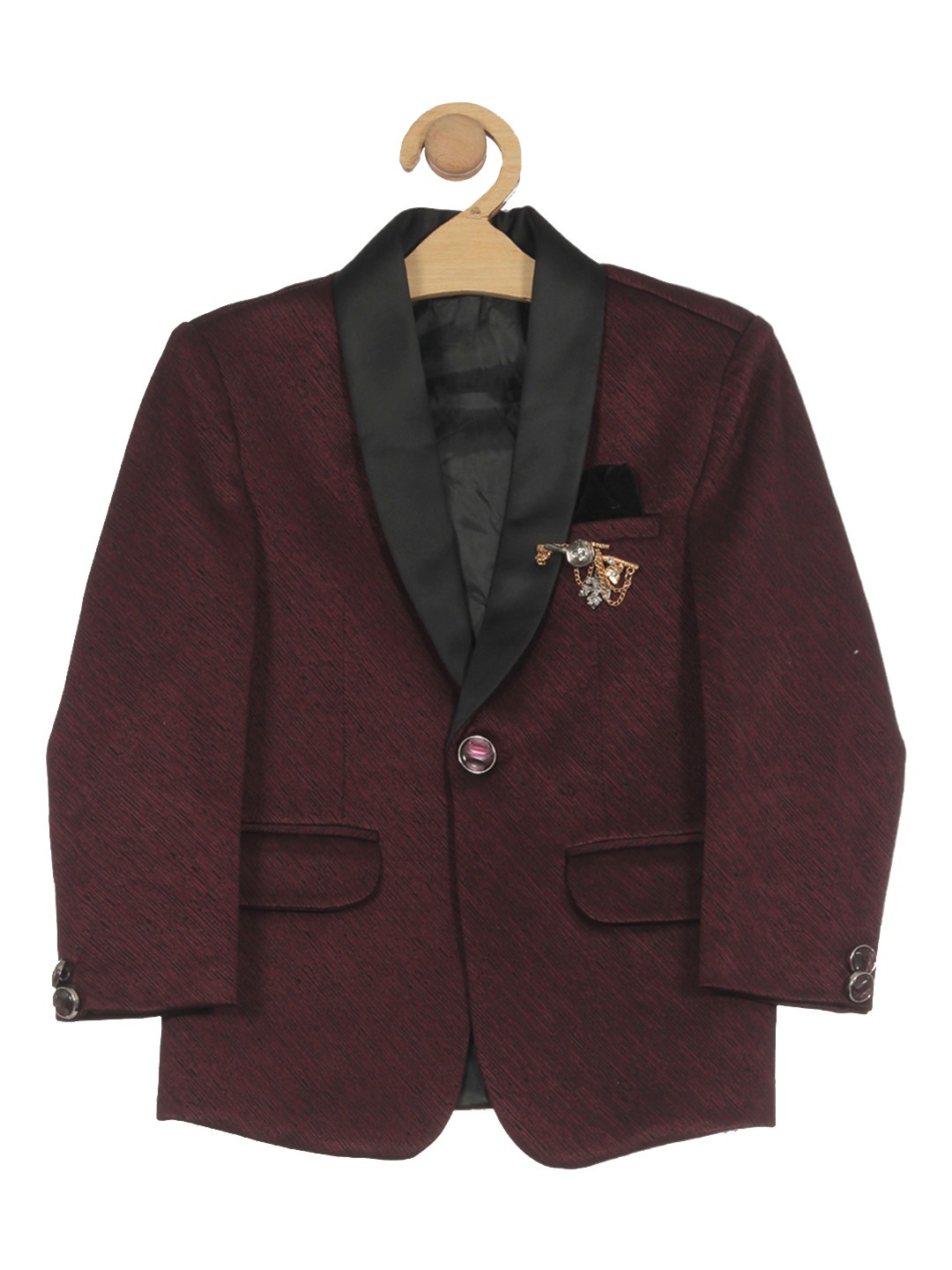 

Lil Lollipop Boys Notched Lapel Single-Breasted Party Blazer, Maroon