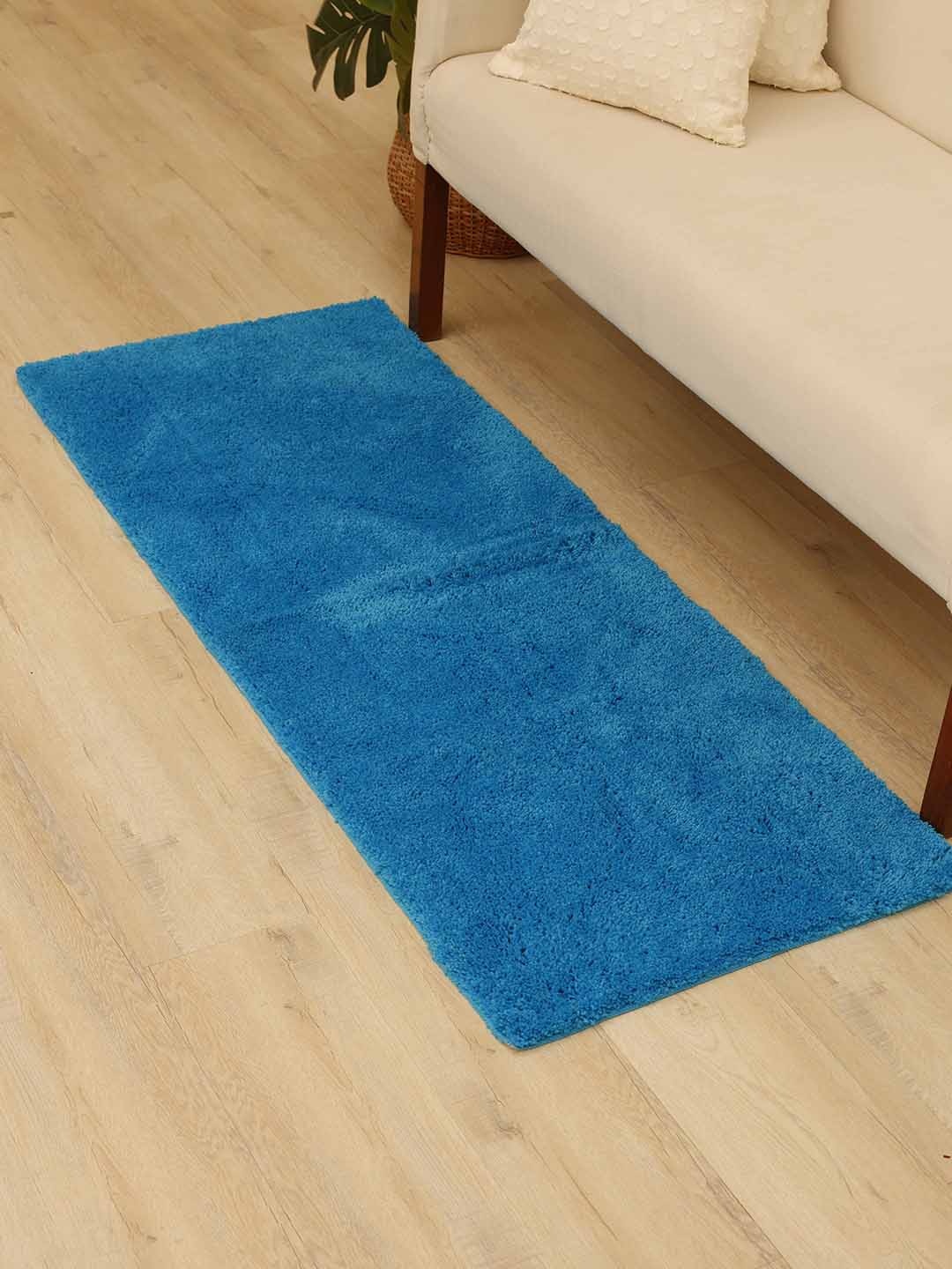 

Ariana Blue Microfiber Rectangular Anti-Slip Floor Runner