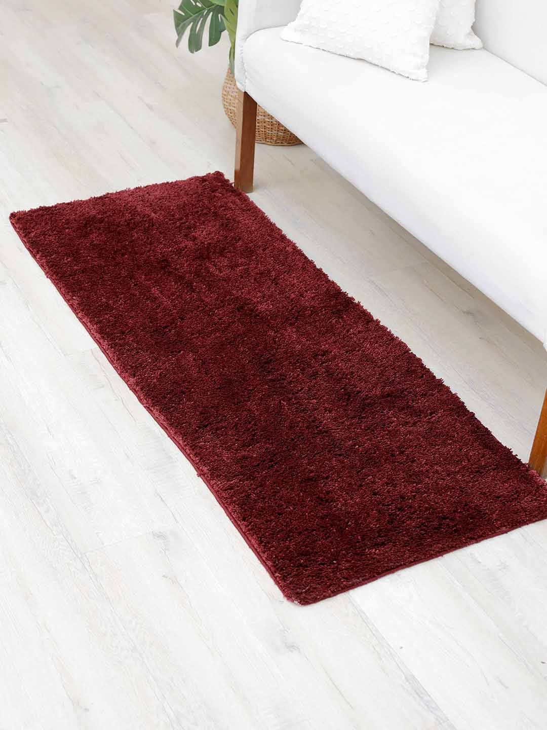 

Ariana Maroon Microfiber Rectangular Anti-Slip Floor Runner