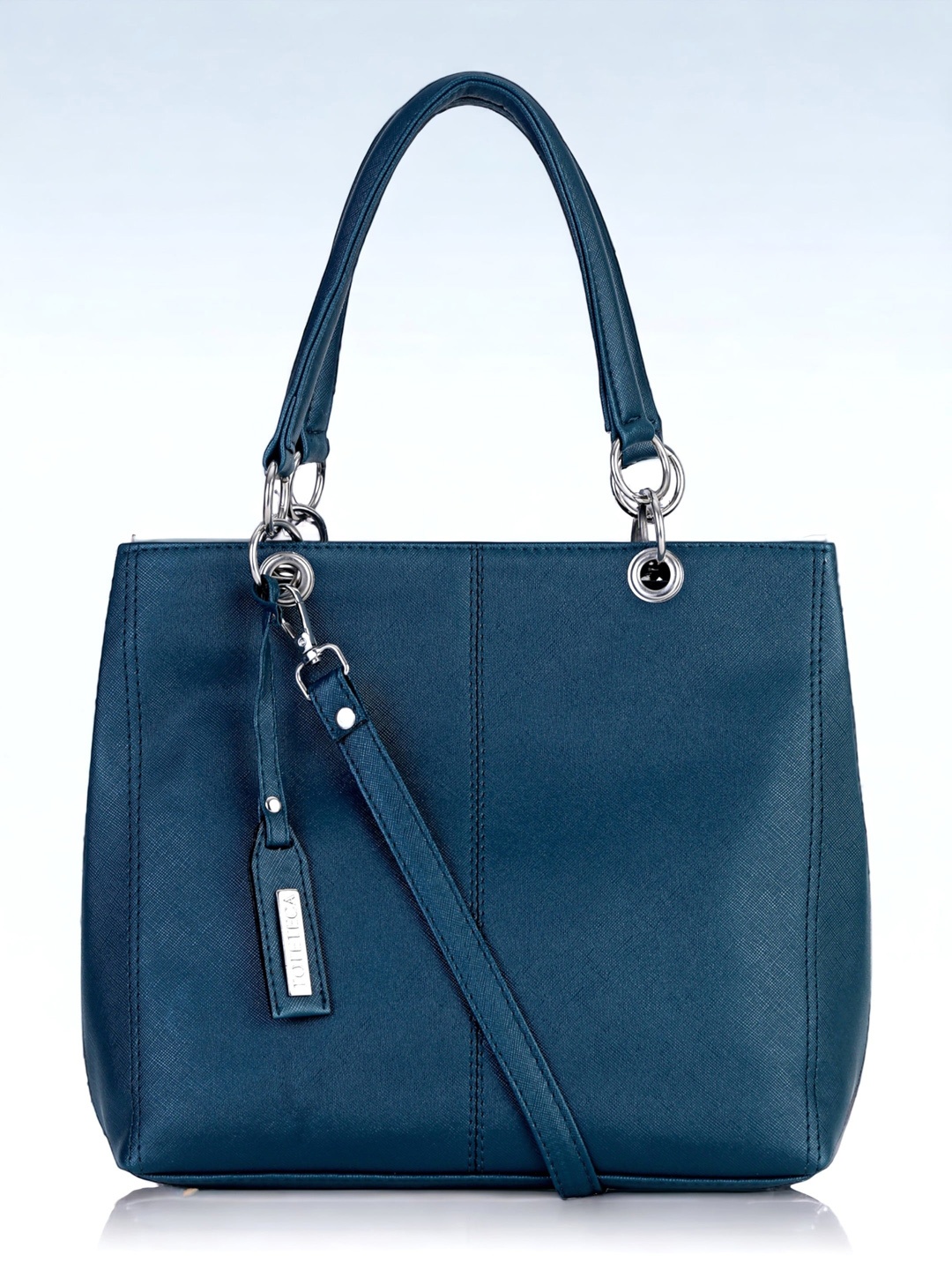 

Toteteca Zip Detail PU Handheld Bag, Blue