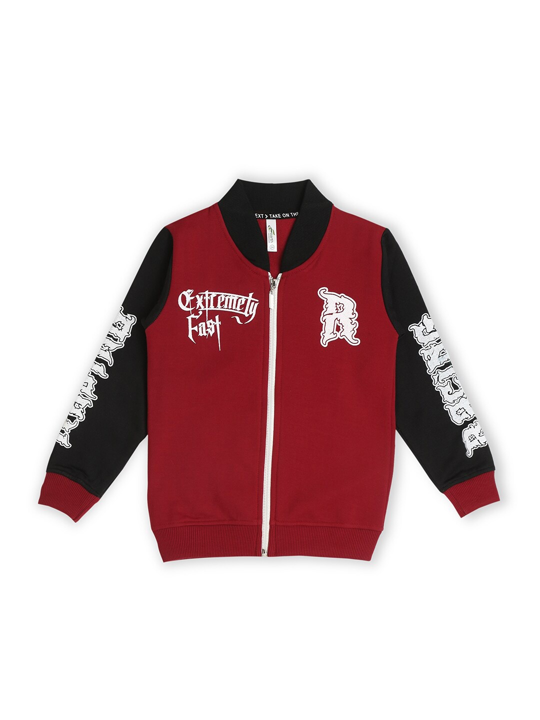 

earth conscious Boys Printed Fleece Front-Open Sweatshirt, Maroon