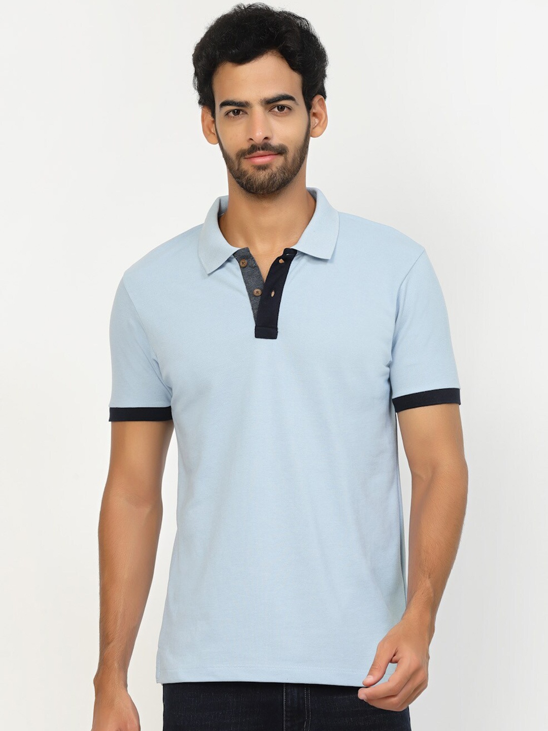 

Kalt Polo Collar Short Sleeves T-shirt, Blue