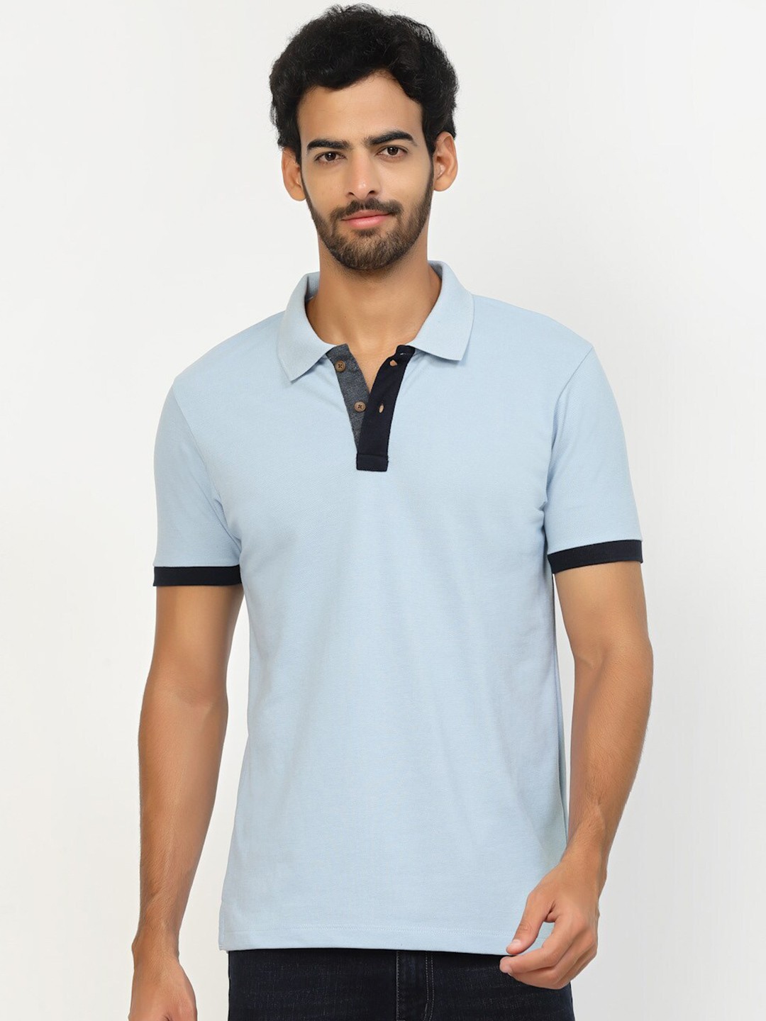 

Kalt Polo Collar Short Sleeves T-shirt, Blue