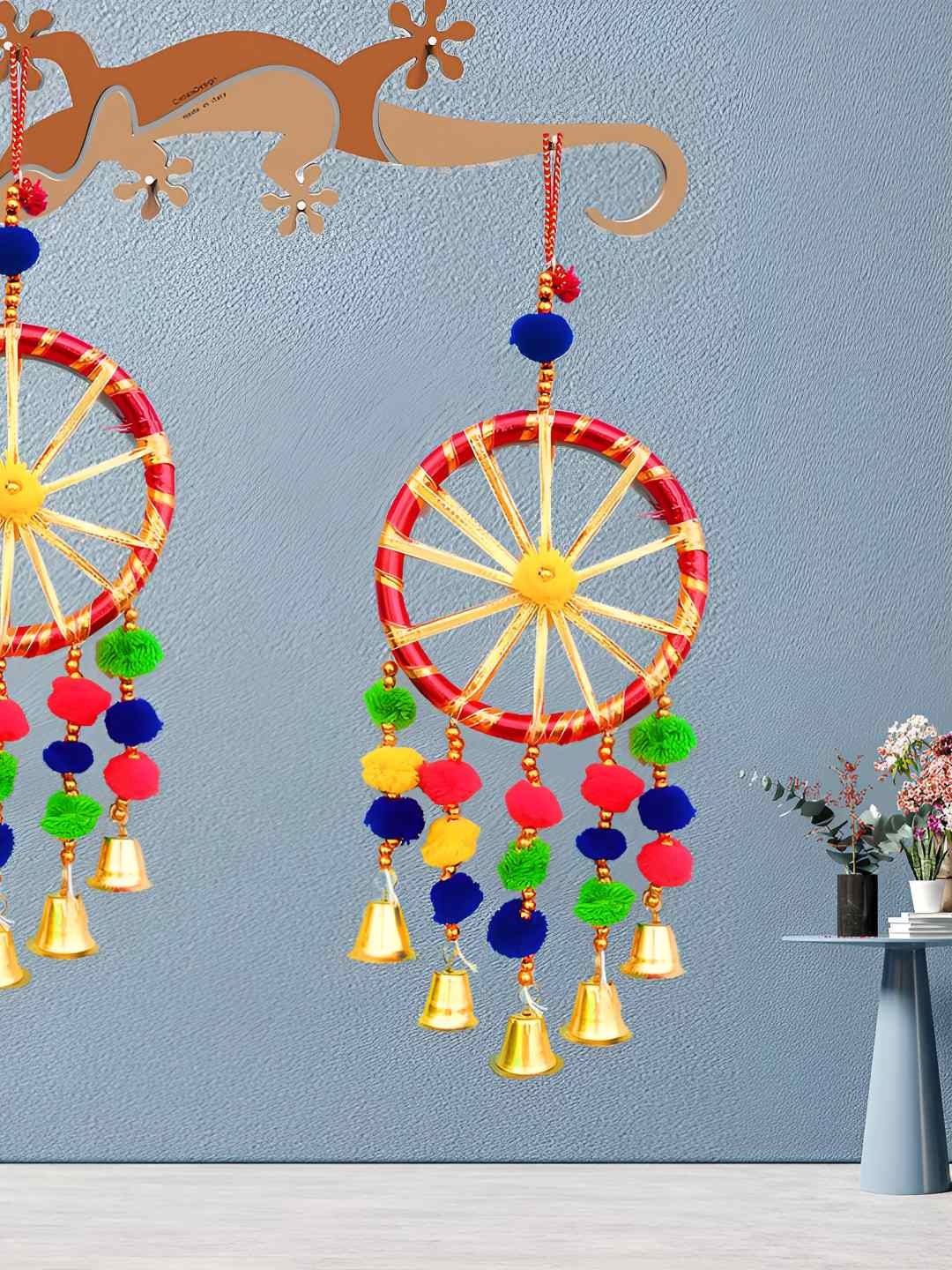 

Aawiclo Yellow & Red Pom Pom Hanging Wall Decor