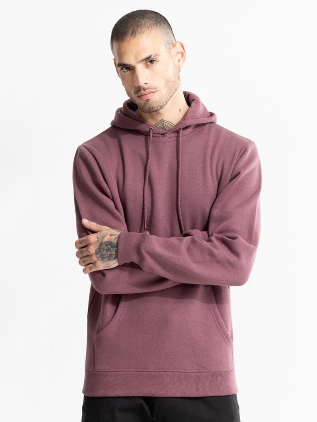 

Snitch Mauve Hooded Cotton Sweatshirt