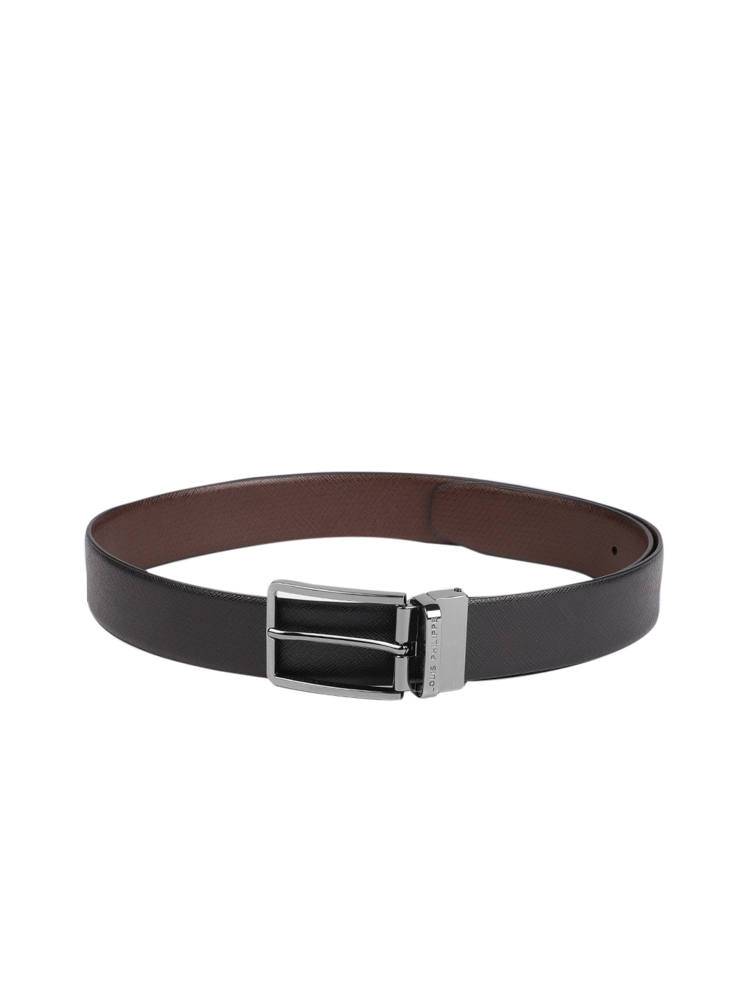 

Louis Philippe Men Black & Brown Textured Genuine Leather Reversible Belt