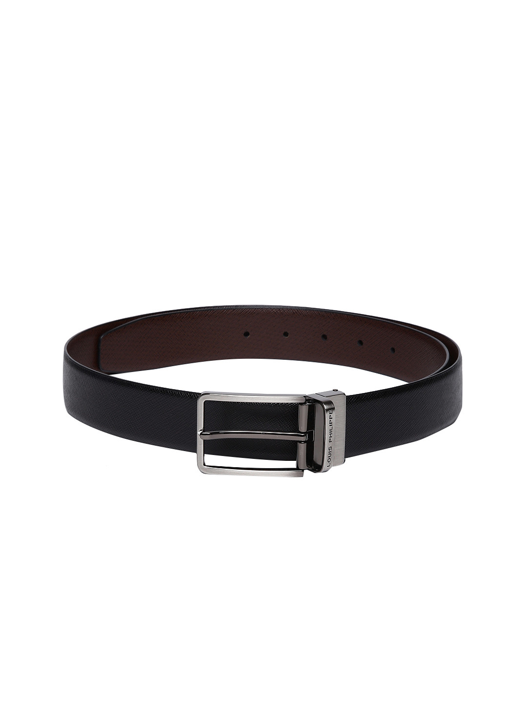 

Louis Philippe Men Black & Brown Textured Reversible Belt