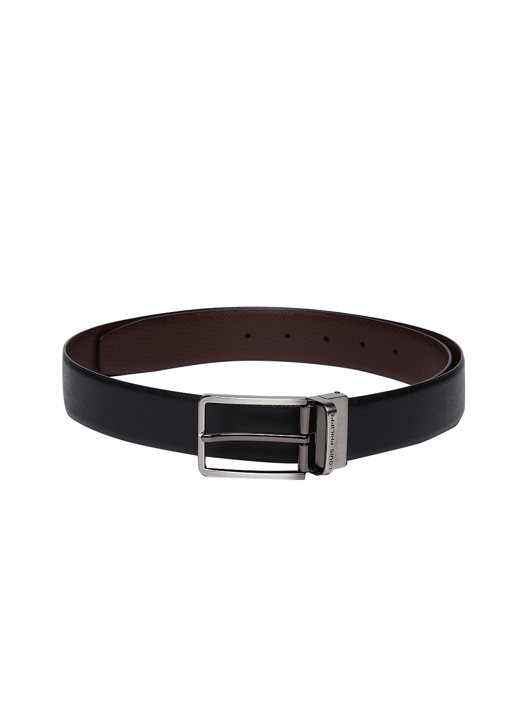 

Louis Philippe Men Black & Brown Reversible Textured Belt
