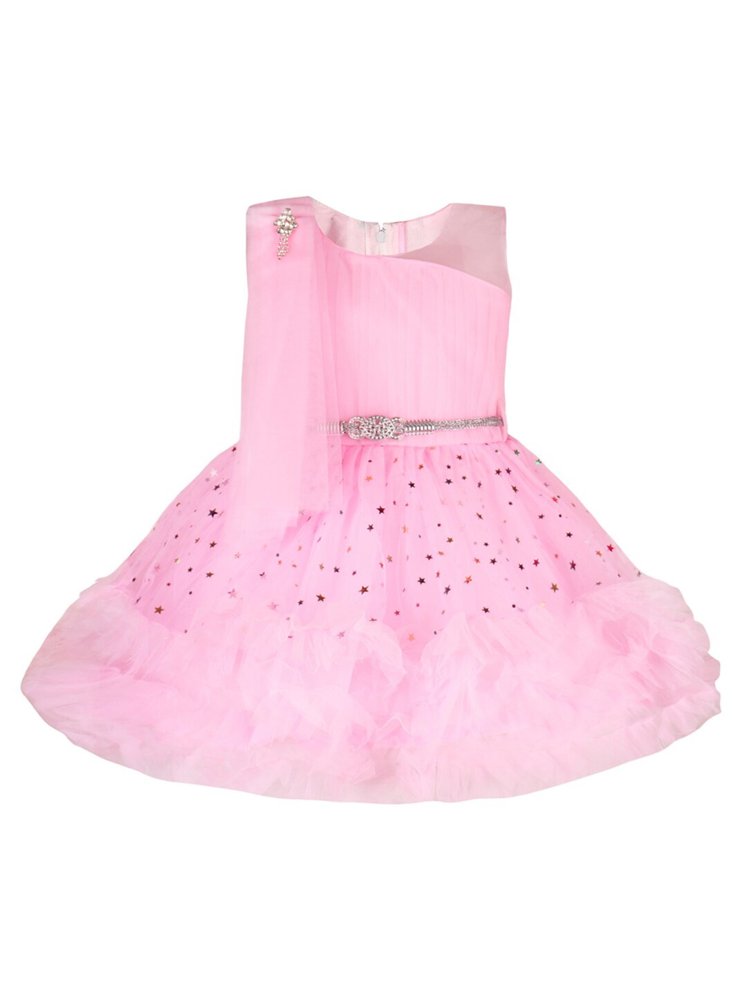 

Wish Karo Girls Embellished Net Fit & Flare Dress, Pink