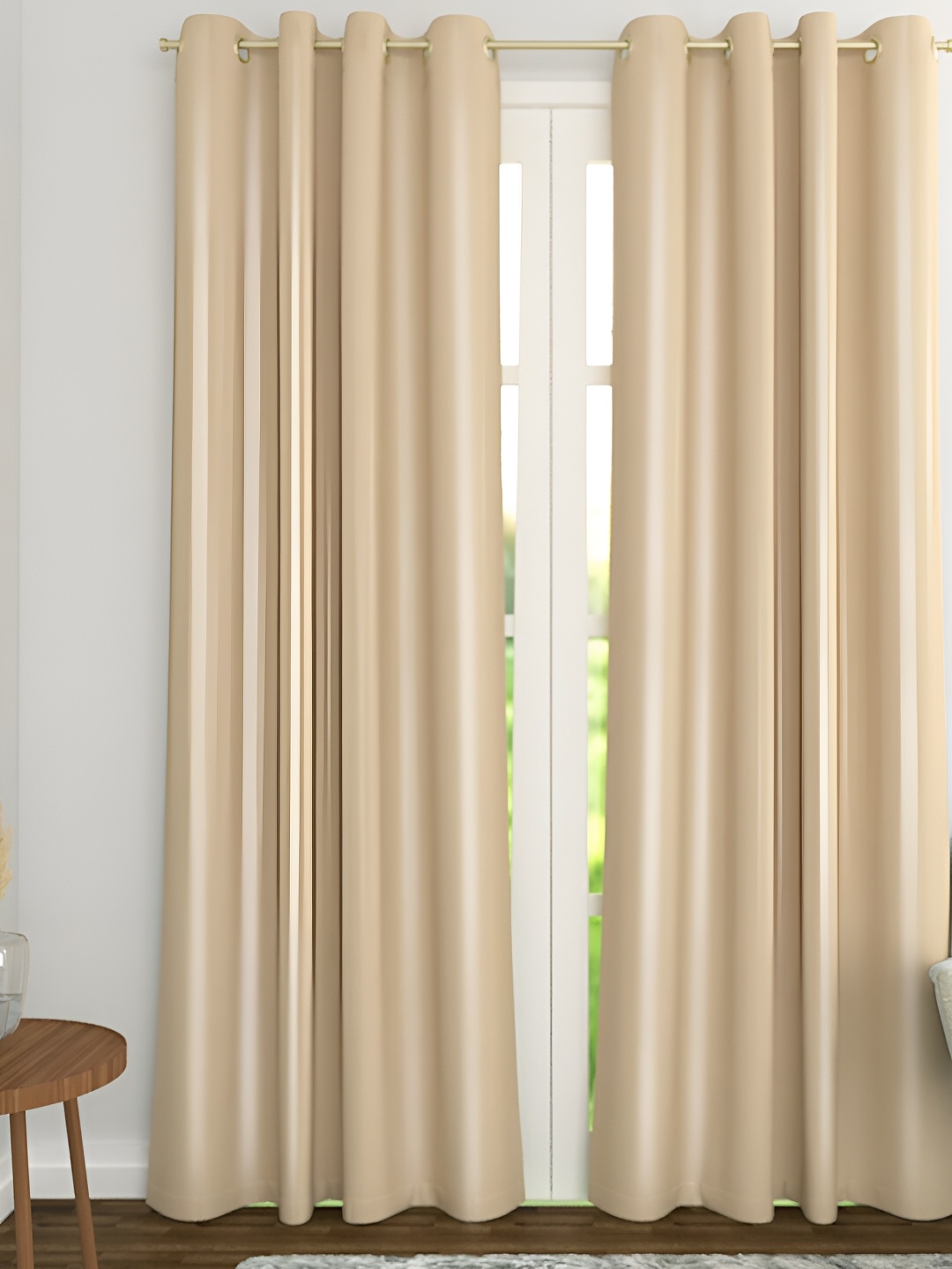 

THE CONVERSION Beige Plain Eyelet 1 Pieces Door Curtain