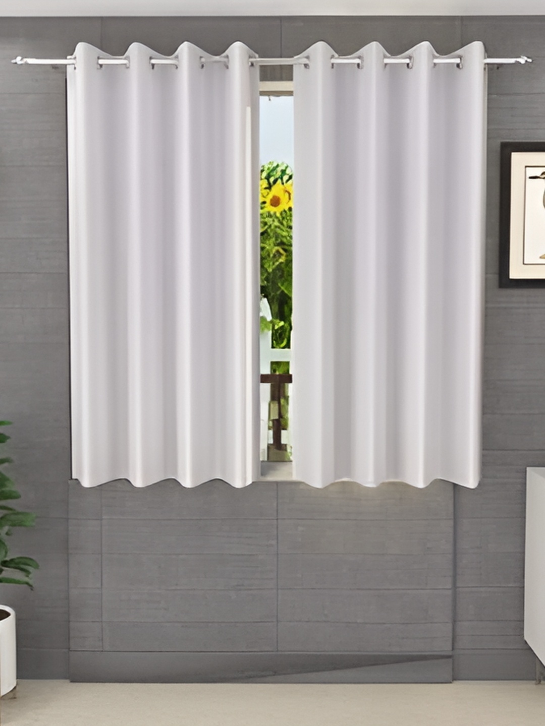 

THE CONVERSION White 2 Pieces Sheer Window Curtains