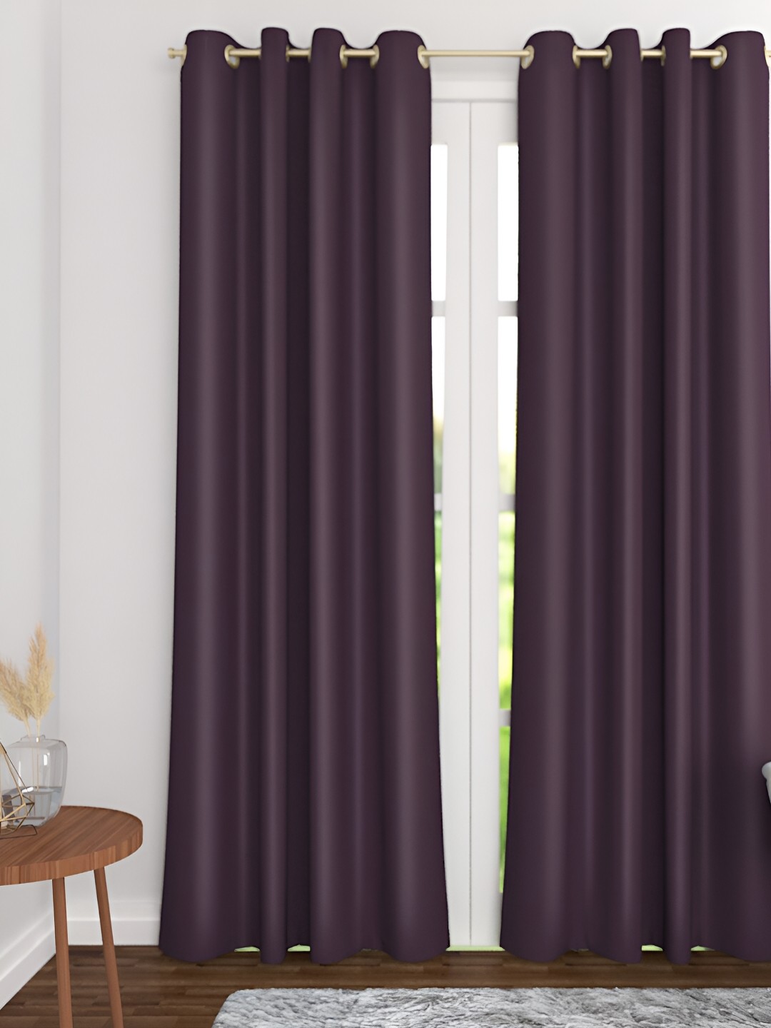

THE CONVERSION Coffee Brown Black Out Long Door Curtain