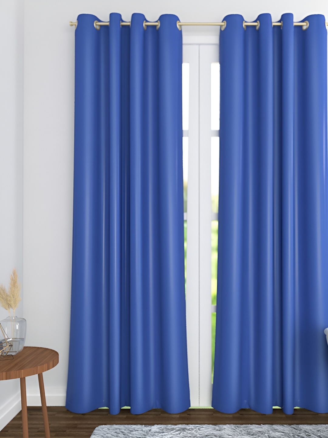 

THE CONVERSION Blue Black Out Long Door Curtain