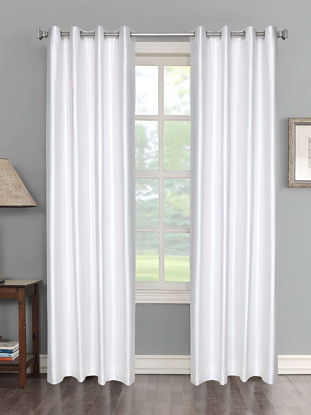 

THE CONVERSION White 2 Pieces Long Door Curtains