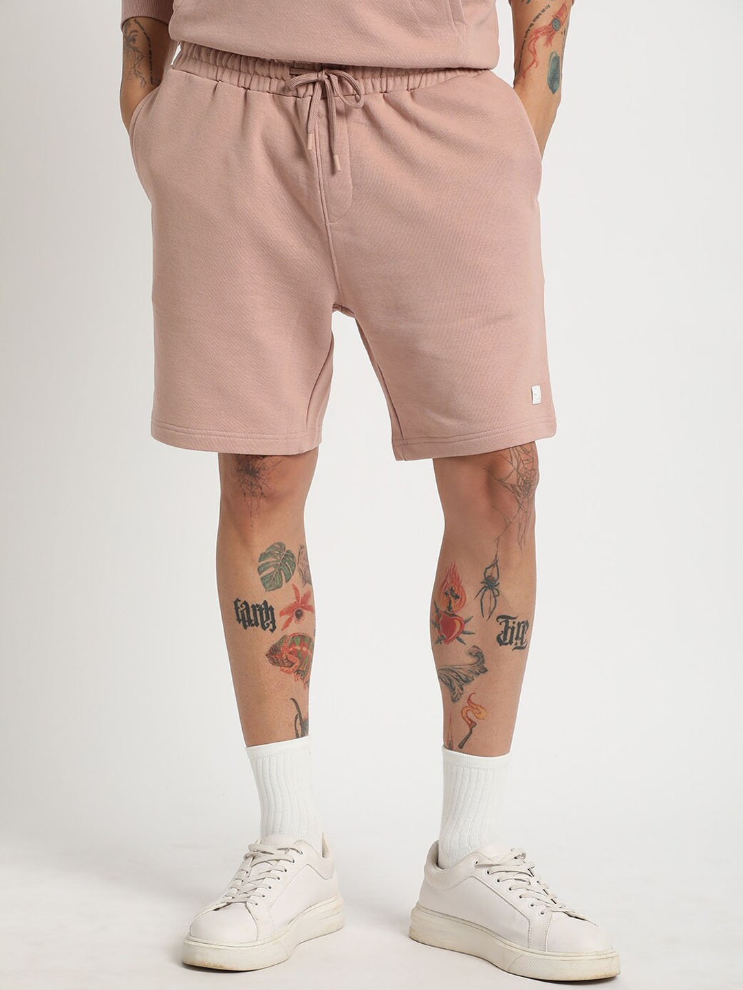 

THE BEAR HOUSE Men Regular Fit Mid Rise Cotton Shorts, Pink