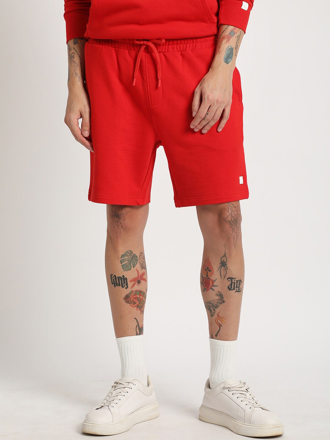 

THE BEAR HOUSE Men Regular Fit Mid Rise Cotton Shorts, Orange