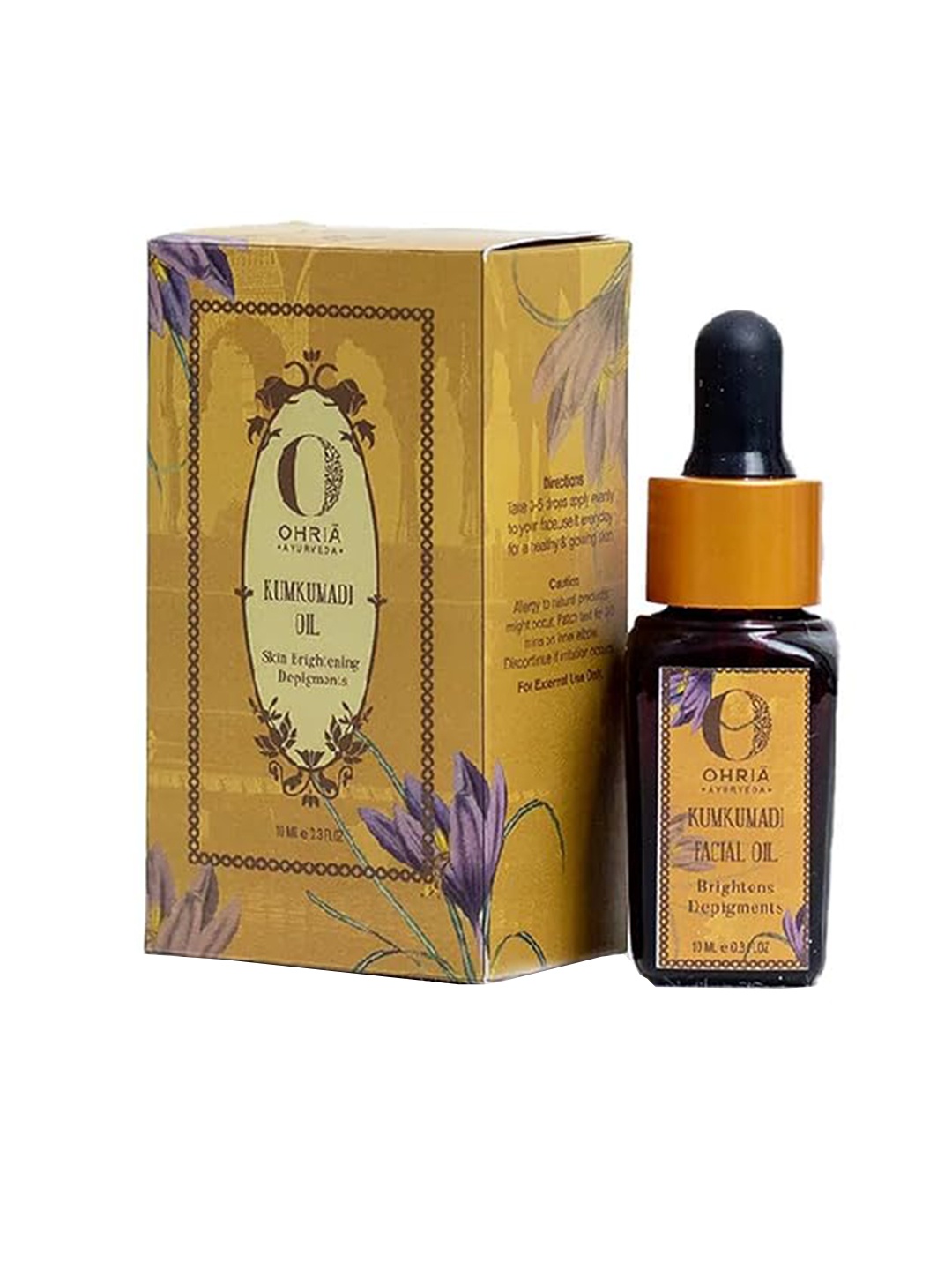 

OHRIA AYURVEDA Kumkumadi Elixir Facial Oil for Skin Brightening & Depigments - 10ml, Brown