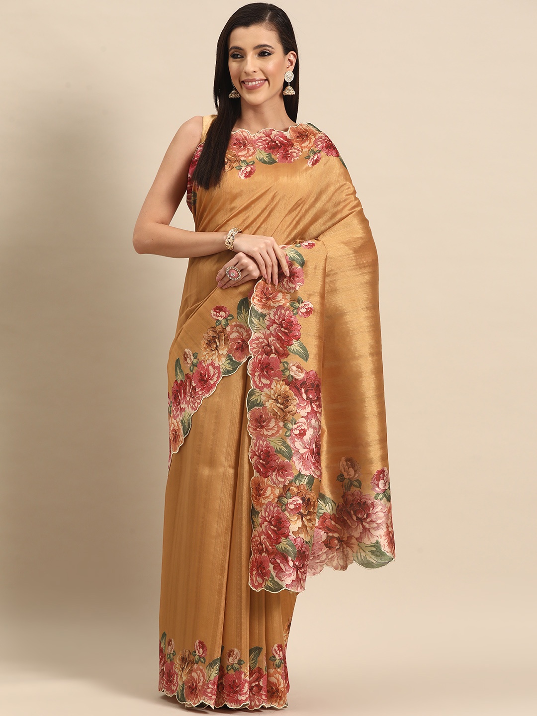 

Simaaya Floral Silk Cotton Saree, Yellow