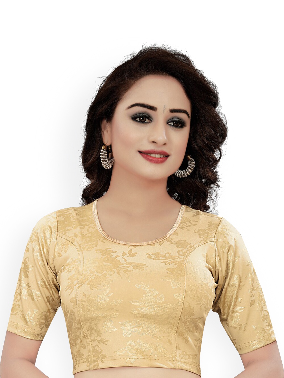 

HIMRISE Woven Design Saree Blouse, Gold