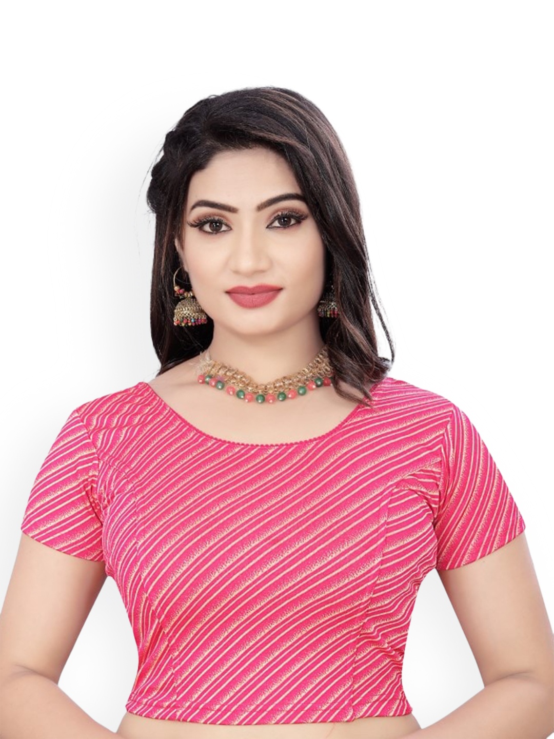 

HIMRISE Printed Saree Blouse, Pink