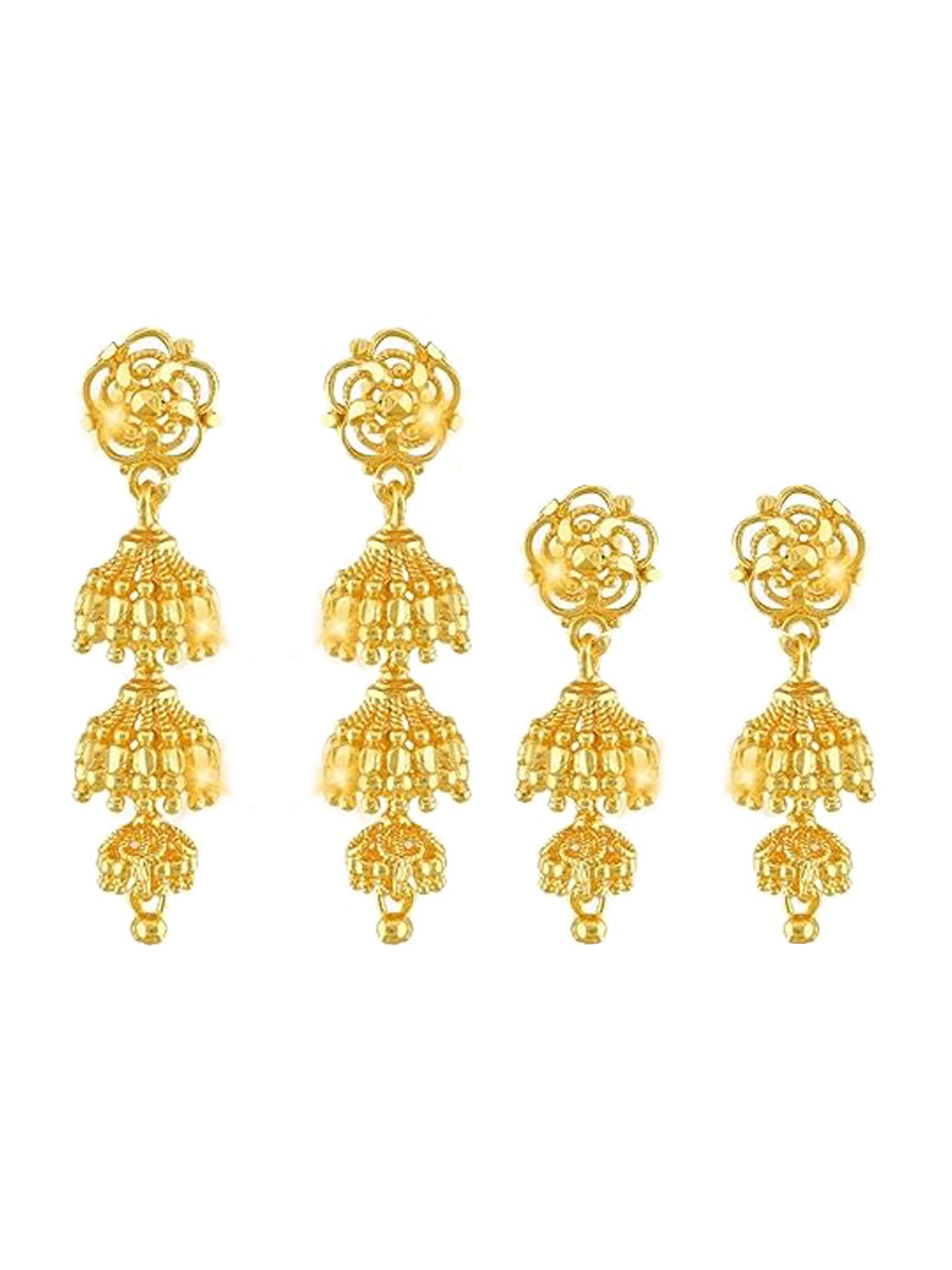 

Vighnaharta Gold-Toned Floral Jhumkas Earrings