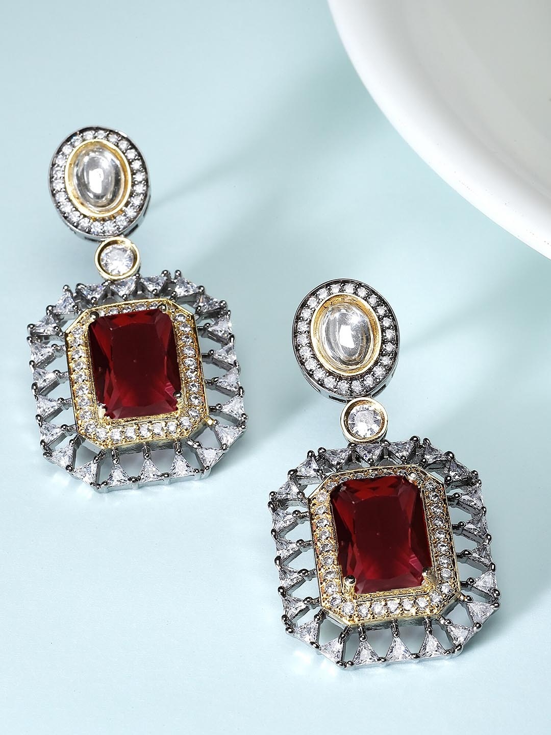 

KARATCART Silver Plated Drop Earrings