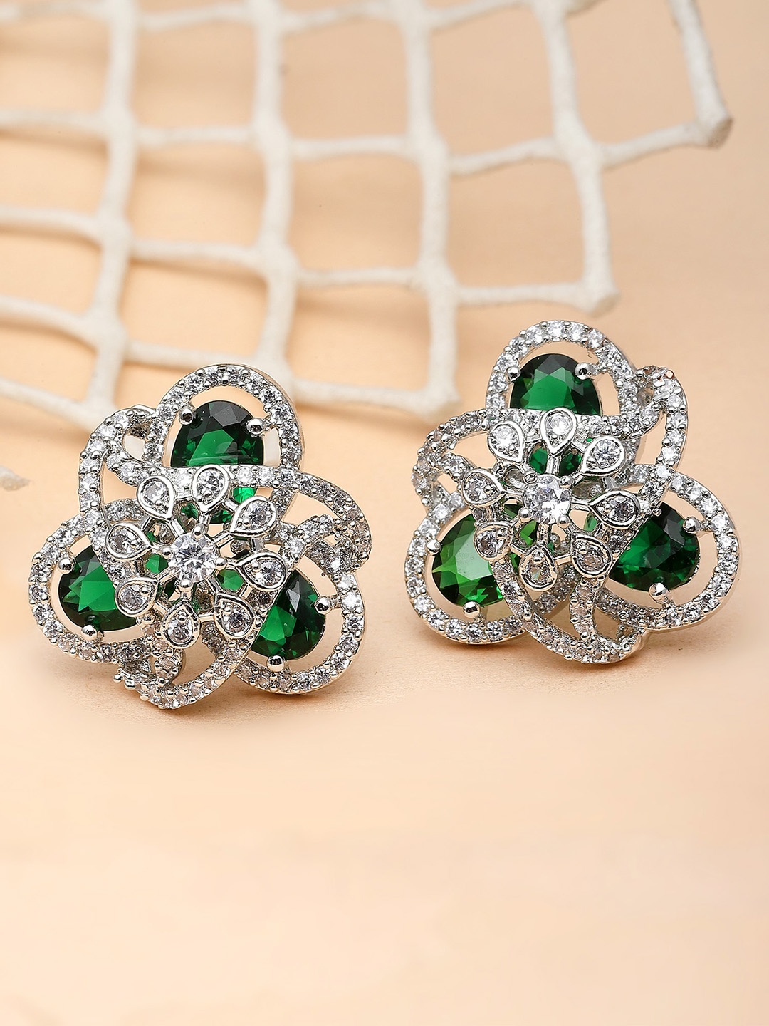 

KARATCART Silver Plated Studs Earrings