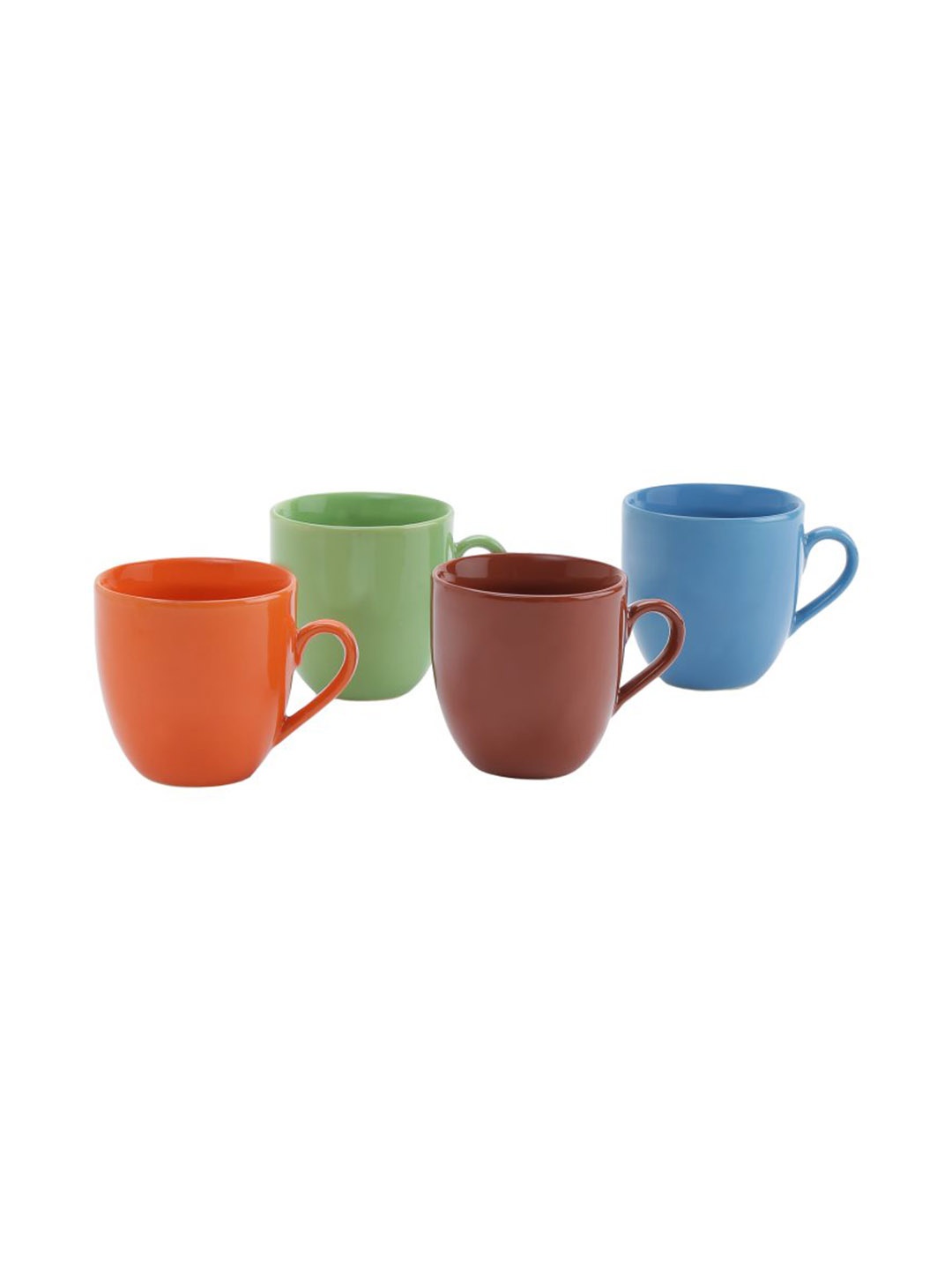 

KITTENS Multi Color 4 Pcs Solid Ceramic Glossy Tea Cups 180 ml Each, Blue